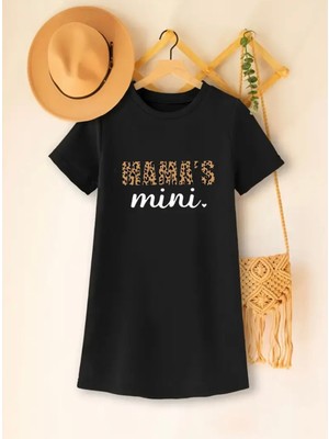 Nıgrum Pardus Yeni Sezon Mama's  Mini Baskılı %100 Pamuk Kısa Kollu Yazlık Kız Çocuk Trend Elbise