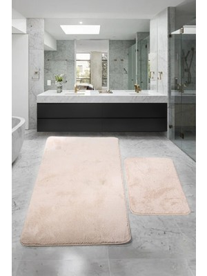 PremiumPort Büyük Boy Kaymaz Emici Yumuşak Makinede Yıkanabilir Banyo Paspas Takımı