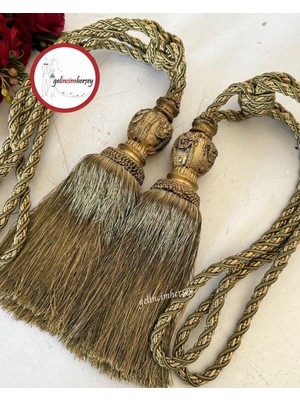 Özgürce Şık ve Modern Fon Perde Kol Bağı Püsküllü 2’li Set