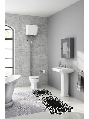 PremiumPort Modern Lazer Kesim 2'li Banyo Takımı, Şıklık ve Fonksiyonellik Sunar