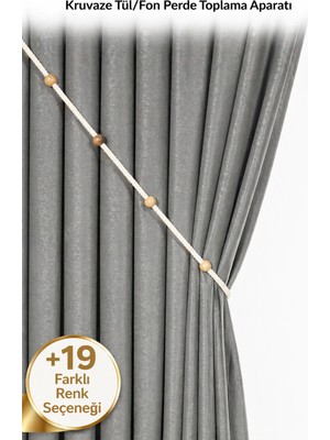 Özgürce Fon Perde Bağlama Aparatı, Halatlı Boncuklu, Dekoratif ve Uzun Ip