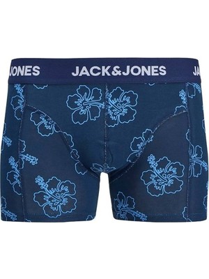 Jack & Jones 12298171 Jacanthony Prınt Trunks 3 Pack Blue Erkek Boxer
