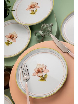 Porselen Moderna 6 Kişilik 19 cm Pasta Takımı Manolya