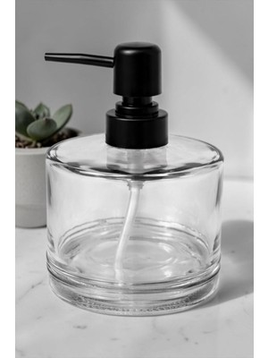 Özgürce Antrasit Siyah 500 ml Yuvarlak Sıvı Sabunluk, Dekoratif ve Şık Tasarım