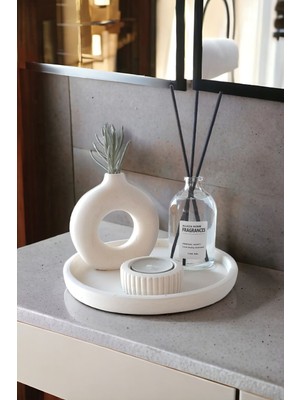 Özgürce Minyatür Halka Vazo Seti, 100 ml Oda Kokusu ve Mumluklu Şık Tasarım