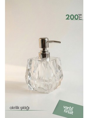 Özgürce Akrilik Elmas Kesim Sıvı Sabunluk 200 ml Modern Dekorasyon