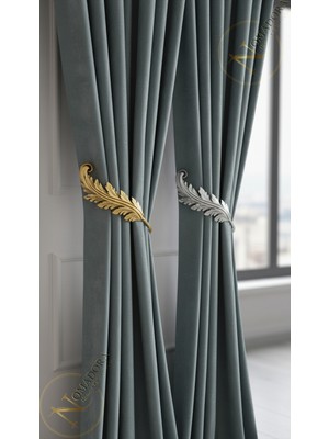 Özgürce Şık Tüy Model Perde Toplayıcı, Gold ve Silver Renk Seçenekleri