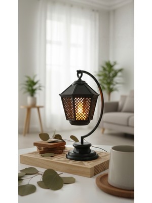 Özgürce Romantik Işık Detaylı Dekoratif Masa Feneri, Şık ve Zarif Ev Aksesuarı