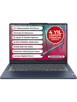 Lidyahan Store Ideapad 5 14IRH9 | I5-13420H 16 GB Ddr5 Ram | 512 GB SSD | UHD Graphics | 14" Wuxga (1920X1200) Ips, 45% Ntsc, 60Hz, Tüv Low Blue Light, Glass, Touch | Ikisi Bir Arada Notebook, 83KX004FTR