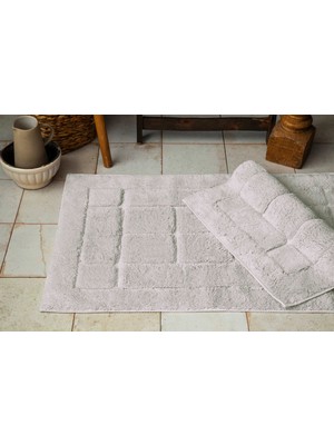 PremiumPort Ekru Banyo Paspası 60X100 cm ve 50X60 Cm, Şık ve Kullanışlı Tasarım