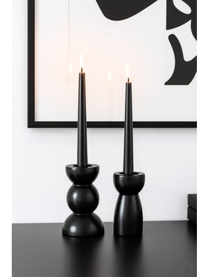 Özgürce 2'li Sütun Şamdan Mumluk Seti, Modern ve Şık Masaüstü Dekorasyonu