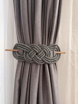 Özgürce Renkli Antrisit Perde Tokası Takımı, Şık ve Kullanışlı Perde Aksesuarı