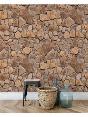 Duvarline Kayrak Taş Desen Kendinden Yapışkanlı Duvar Kağıdı ( 65 cm x 3 Mt)