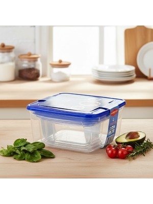 4'lü Kare Saklama Kabı Seti