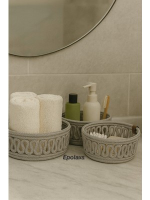 Özgürce Doğal Hasır Banyo Sepeti Seti 3’lü, Organize ve Dekoratif Çözüm