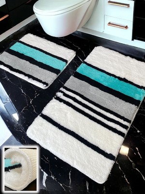 PremiumPort Yeşil Banyo Paspası Seti 2'li, Konfor ve Şıklık Sunar