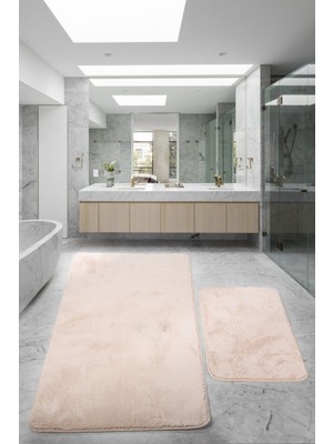 PremiumPort Yumuşak ve Şık Büyük Boy Banyo Halısı Seti, Kaymaz ve Konforlu Tasarım