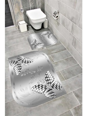 Özgürce Yumuşak Kaymaz Tabanlı Yıkanabilir Dekoratif Banyo Paspası Takımı