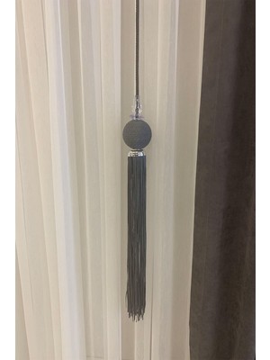 Özgürce Gri Dekoratif Perde Sarkıtı, Şık ve Modern Tasarım