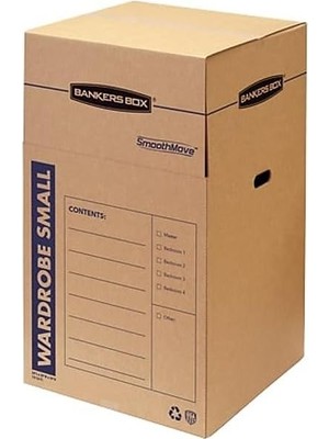 Box Smoothmove Gardırop Taşıma Kutuları, Kısa, 50 x 50 x 94 Cm, 3'lü Paket (7710902)