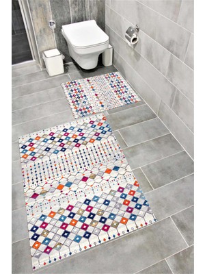 Özgürce Yumuşak Süngerli Kaymaz Taban Dekoratif Banyo Paspası