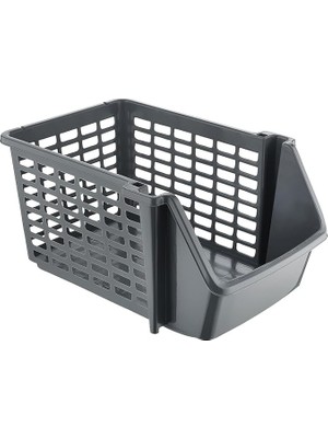 5 Adet Çok Amaçlı Katlı Geçmeli Organizer, Pratik Dolap Içi Lavabo Altı Evye-Tezgah Üstü Buzdolabı Mutfak Banyo Çamaşır Makinesi Ev Düzenleyici Plastik Sepet (5 Adet - Antrasit)