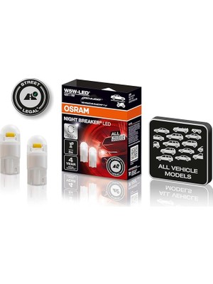 T10 W5W LED Night Breaker Plaka Park Içmekan Ampulü, 12V 1W, 2'li Paket, Universal Polarite, 4 Yıl Garanti