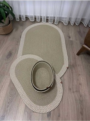 PremiumPort 40X60 60X100 Jüt Paspas ve Sepetli 4'lü Banyo Takımı Seti