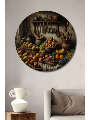 Özgürce Renkli Ahşap Dekoratif Yuvarlak Tablo, Mutfak, Salon, Ofis ve Banyo Için
