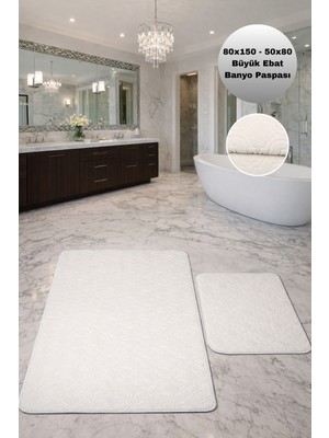 PremiumPort Yumuşak Dokulu Kaymaz Banyo Paspası, Makinede Yıkanabilir, Modern Tasarım