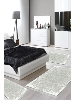PremiumPort Yıkanabilir Kaymaz Taban 3'lü Yatak Odası Takımı, Modern Yeşil