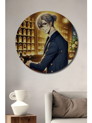 Özgürce Ahşap Mdf Yuvarlak Portre Dekoratif Duvar Tablosu, Ev ve Işyeri Için