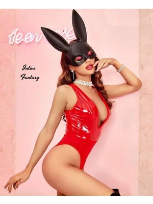 Intive Lingerie Intive Fantasy Kırmızı Lame Kumaştan Derin V Dekolteli Bodysuit/gecelik