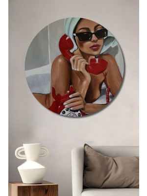 Özgürce Yuvarlak Ahşap Dekoratif Tablo, Banyo ve Koridor Için Şık Tasarım