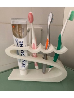 Özgürce Beyaz Dekoratif Fırçalık, Diş Fırçası ve Macunu Tutucu Seti