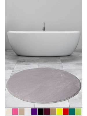 PremiumPort Yumuşak ve Kaymaz Yuvarlak Banyo Paspası 100X100 Cm, Konforlu Kullanım