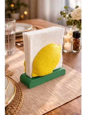 Özgürce Limon Tasarımlı Peçetelik, Dekoratif ve Modern Masa Aksesuarı