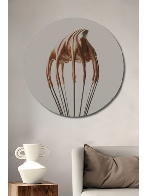 Özgürce Şefin Dokunuşu Dekoratif Ahşap Yuvarlak Tablo, Şıklık ve Sıcaklık Katıyor
