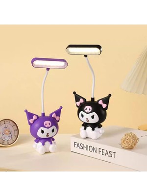  kuromi figürlü çocuk odası led masa lambası hediyelik eşya doğum günü - siyah