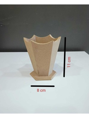 Özgürce Çok Amaçlı Ahşap ve Ham Mdf Aksesuar, Boyanabilir Vazo ve Kalemlik Seti
