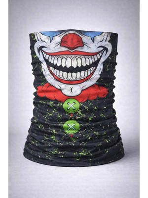 Nessi World Joker Yüz Baskılı Baf Bandana - Çok Amaçlı Boyunluk Bandana 2 No