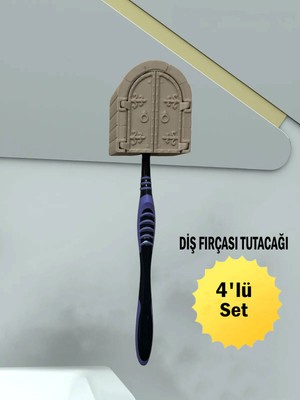 Özgürce Pratik Diş Fırçası Tutucu Seti, 4'lü, Şık ve Kullanışlı Tasarım