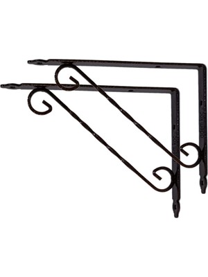 Özgürce Ferforje Raf Altı Metal L Ayak, 15X12 Cm, Çift Paket