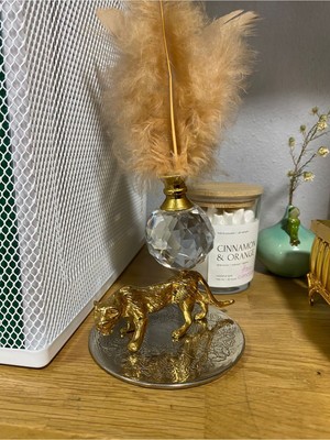 Özgürce Şık Metal Gold Aksesuar, Masa Süsü, Gold Biblo, Sevgiliye Hediye