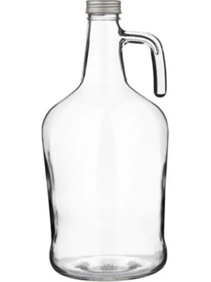 Adet (Galon) 3 Litre Saplı Zeytinyağı Şişesi Kalın Camdan Elde Üretim Retro Tüm Sıvılara Damacana