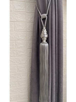 Özgürce Uzun Polyester Vazo Püsküllü Perde Aksesuarı, Şık ve Modern Tasarım