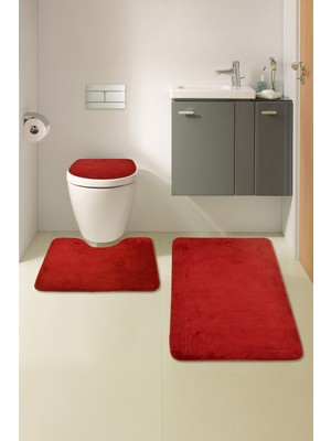 PremiumPort Yumuşak ve Kaymaz Üçlü Banyo Takımı, Makinede Yıkanabilir, Şık Tasarım