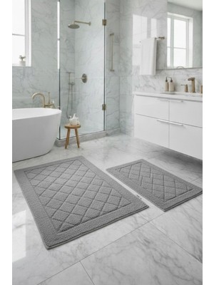 PremiumPort Şık ve Kullanışlı 2'li Tufting Klozet Takımı, Modern Banyo Dekoru Için Ideal