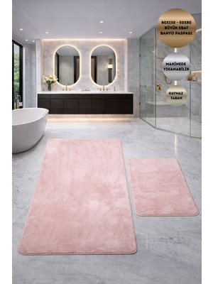 PremiumPort Yumuşak Dokulu, Kaymaz Tabanlı, Makinede Yıkanabilir Banyo Paspası