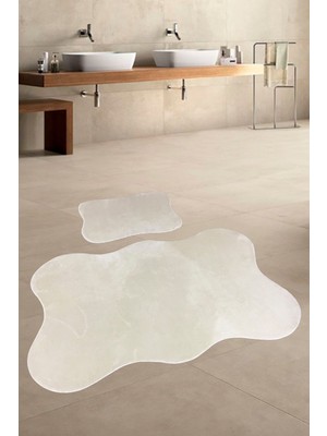 PremiumPort Çiftli Banyo Paspası Seti 80X140 ve 50X70 Cm, Kaymaz Tabanlı, Şık Tasarım